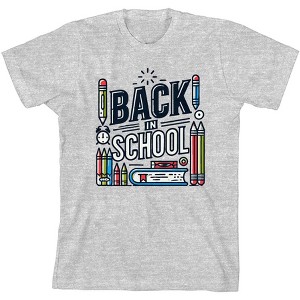 "Back In School" Adult Crew Neck Short Sleeve Tee - 1 of 2