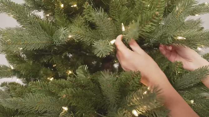 6.5ft Pre-lit Artificial Christmas Tree Davenport Fir, 2 of 6, play video