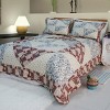 Slickblue Vermicelli Quilted Cotton Quilt Set, Twin Size, Floral 1/2 Designs, 2-Piece Set, Reversible - 4 of 4