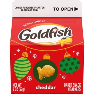Goldfish Holiday Cheddar Crackers Carton - 2oz - 1 of 4