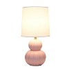 Simple Designs Chic Glow Stacked Double Gourd Ceramic Table Lamp Pink White Shade - 2 of 4
