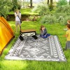 Outsunny Outdoor Patio Rug, Large Camping Carpet with Carrying Bag, Waterproof Plastic Straw, Reversible, Rhombus Patchwork - 3 of 4