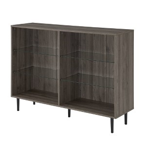 MidCentury Modern 4 Shelf Bookcase Slate Gray - Saracina Home, Grey Gray