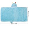 Unique Bargains Soft Absorbent Coral Fleece Hooded Towel for Bathroom Classic Design 53"x31" Light Blue - 4 of 4