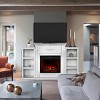 Barton Living Mantel TV Stand w/Electric Insert Fireplace Heater Firebox w/Log Off-White - image 2 of 4