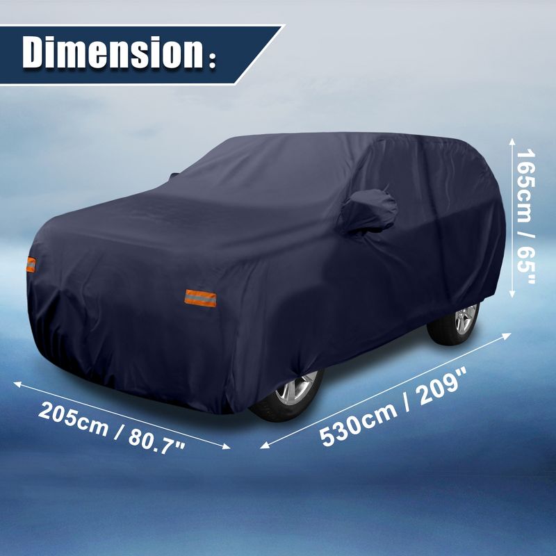 Unique Bargains SUV Car Cover for Chevrolet Tahoe 4 Door 2007-2020 Outdoor Waterproof Sun Rain Dust Wind Snow Protection, 5 of 7