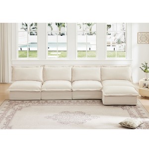 NicBex Couches for Living Room Single Deep Seat Sofa Couch Fabric Slip-covered Armchair with 1 Big Back Cushion and 2 Big Toss Pillows - 1 of 4