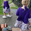 The Pink Picket Fence Lulu Hippo Twirl Dress with Scrunchie for Girls – 100% Cotton Long Sleeve Play Dress – Hand-Painted Hippo Print - 2 of 4