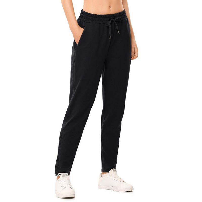 Womens Sweatpants with Zipper Pockets Ankle Side Ruched Jogger Solid Drawstring Sport Pants Athletic Pants, 3 of 7