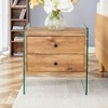 TIRAMISUBEST Double Drawer Nightstand with Tempered Glass - 2 of 4