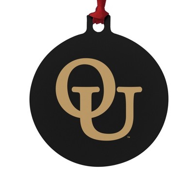 Oakland University Secondary Logo Aluminum Holiday Christmas Tree Ornament