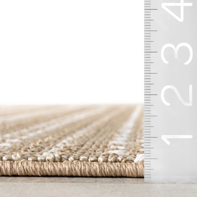 Haylo Neutral Geometric 4' x 6' Synthetic Area Rug