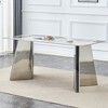 Vynxaria Dining Tables - 63" Pandora Patterned Rock Slab with Silver Butterfly Legs - 3 of 4