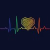 Adult Design By Humans Rainbow Pride Heartbeat Love For All By Avocato T-Shirt - 2 of 2