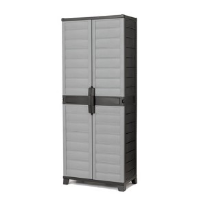 Costway Plastic Storage Cabinet 68" H Vertical Storage Shelving Unit for Office Grey - 1 of 1
