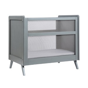 BreathableBaby Breathable Mesh 2-in-1 Mini Crib, Gray, Greenguard Gold Certified - 1 of 4