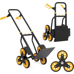Stair Climbing Cart - 330lb Heavy Duty Hand Truck with 6 Wheels, Telescoping Handle & 2 Elastic Ropes - Home, Office, Warehouse, Shopping Use - 1 of 4