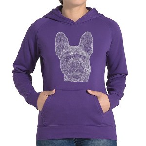 LA Pop Art Women's Word Art Hooded Sweatshirt -French Bulldog - 1 of 4