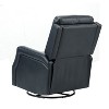 Set of 2 Basilio 28.74 Wide Tufted Wooden Upholstery Genuine Leather Swivel Rocker Recliner with Nailhead Trims| ART OF LIVING DESIGNS - 4 of 4
