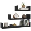 vidaXL Wall Display Shelf 3 pcs Black Chipboard - 3 of 4