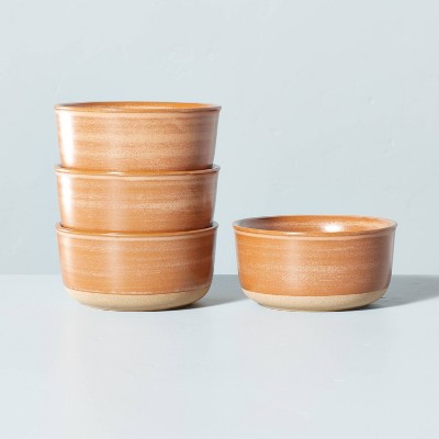 4pk Clay Ochre Stoneware Mini Bowl Set Matte Brown - Hearth & Hand™ with Magnolia