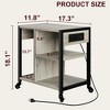 Under Desk Printer Stand with Charging Station, 3-Tier Industrial Mobile Printer Cart with Lockable Wheels and Shelves for Home Office - 2 of 4