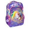 Unicorn Academy 16” Backpack with Rainbow Hair Extension, School Bag for Girls Featuring Sophia & Wildstar, Purple - 2 of 2
