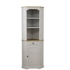 JUJABU Antique White 68" Farmhouse Freestanding Corner Cabinet with Door, Drawer & Adjustable Shelf - 2 of 4