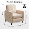 NicBex Linen Accent Chair,Upholstered Living Room Chairs with Mid-Height Backrest,Mid-Century Armchair,Accent Chairs for Living Room,Light Brown - 3 of 4