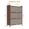 GDFStudio Emery Farmhouse Tall Cabinet with Glass Flip Doors - 3 of 4