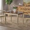 Vynxaria Clearwater Rectangular Solid Top Dining Table – Retro Charm, Extendable & Durable Rubber Wood Design - 3 of 4