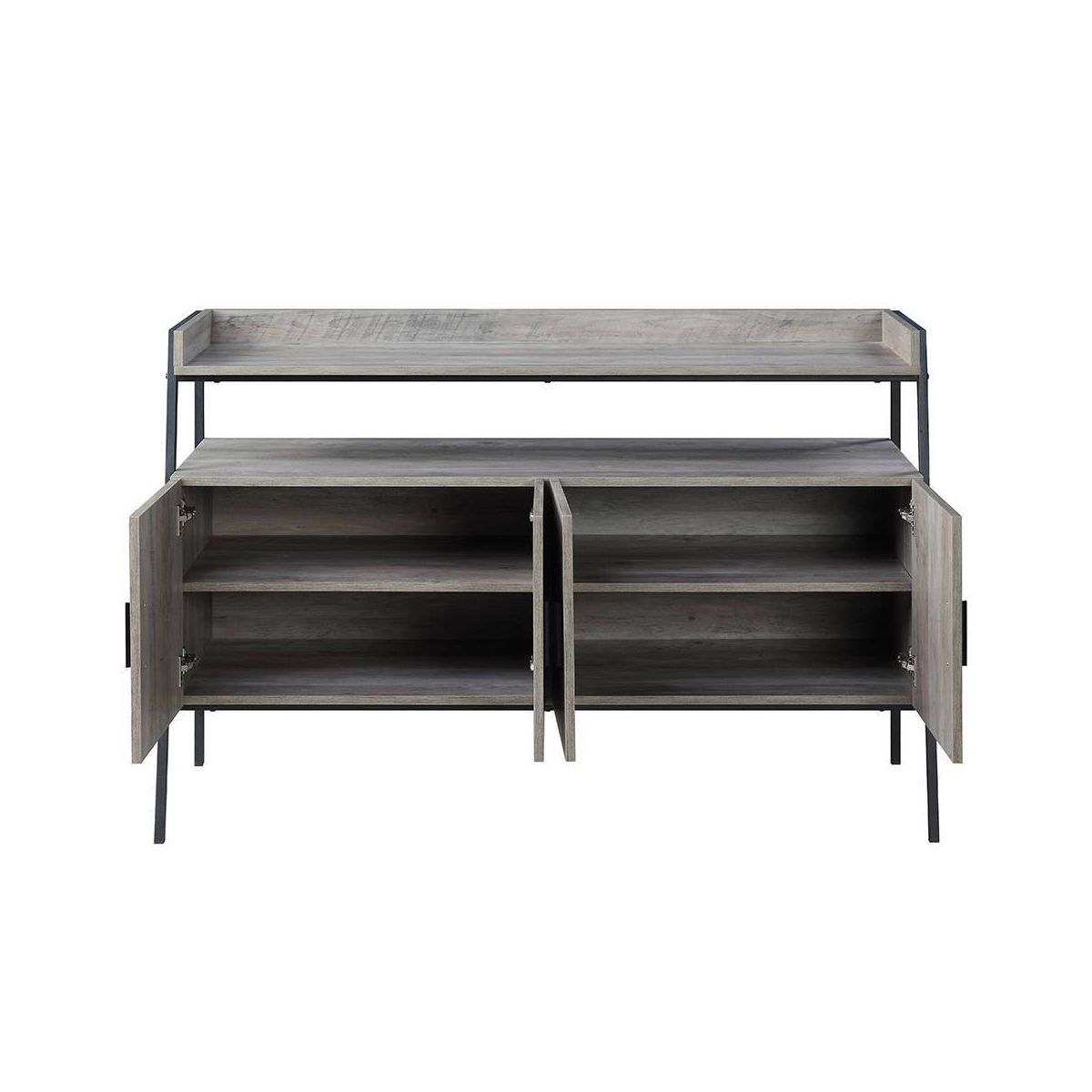 Acme Furniture 52" Samiya TV Stand for TVs up to 50" Gray Oak/Black Finish: Media Console with Open Back & Doors - thumbnail 8