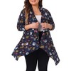 Agnes Orinda Women's Plus Size Fashion Print Long Sleeve Knit Asymmetrical High Low Hem Cardigans - 2 of 4