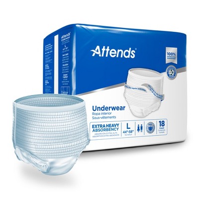 Attends Care Disposable Underwear Pull On with Tear Away Seams Large, APV30, Moderate, 72 Ct