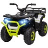 Qaba 12V Kids ATV, Battery Powered 4 Wheeler Quad w/ Spring Suspension Wheels, Rear Storage Basket, Lights, Music, Green - 4 of 4
