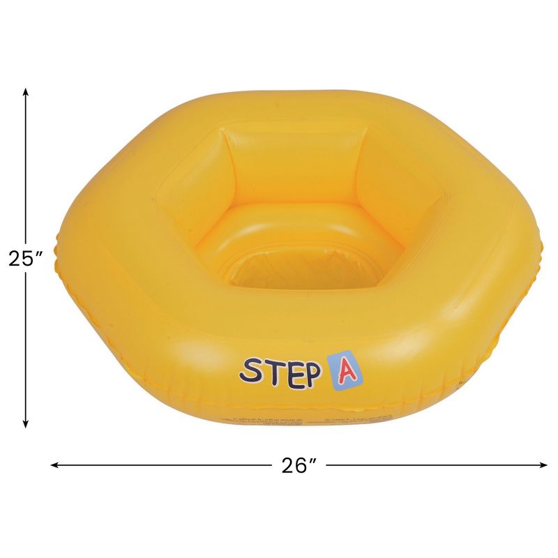 Pool Central 26" Yellow Inflatable STEP A Swimming Pool Baby Seat Float, 3 of 5
