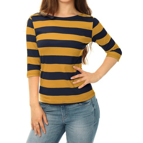 Yellow and best sale navy striped shirt