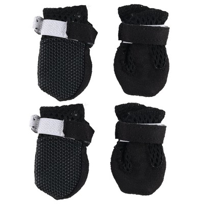 Unique Bargains Breathable Wear Resistant Comfortable Lightweight Dog Outdoor Running Hiking Paw Protectors L Black 4 Pcs