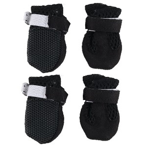 Unique Bargains Breathable Wear Resistant Comfortable Lightweight Dog Outdoor Running Hiking Paw Protectors L Black 4 Pcs - 1 of 4