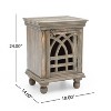 HDZNVF Antique Grey Wood Nightstand - 3 of 4