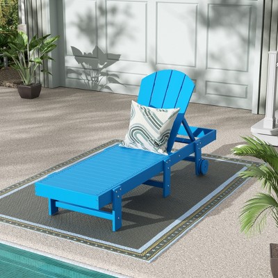 WestinTrends Malibu Adirondack Poly Reclining Chaise Lounge With Wheels