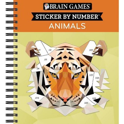 Brain Games - Sticker by Number: Animals - 2 Books in 1 (42 Images to Sticker) - by  Publications International Ltd & New Seasons & Brain Games