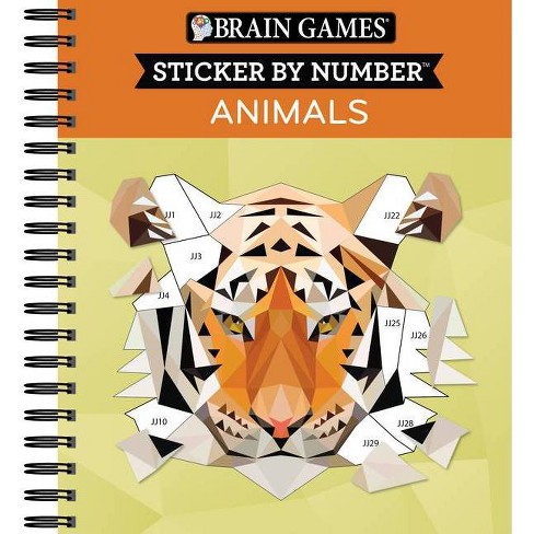 Brain Games - Sticker by Number: Animals - 2 Books in 1 (42 Images to Sticker) [Book]