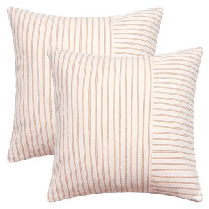 REGALWOVEN Boho Striped Throw Farmhouse Pillow Covers for Couch Sofa Bedroom Home Decor 2 Pcs - 1 of 4