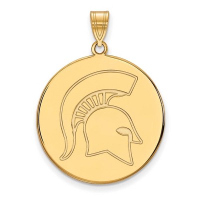 Black Bow Jewelry 10k Yellow Gold Michigan State Spartans NCAA Extra Large Pendant