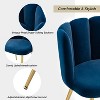 Set of 2 Barbara Contemparary Velvet Vanity Stool For Makeup Room, Moden Accent Side Chairs For Living Room With Shell Back And Golden Metal Legs| ARTFUL LIVING DESIGN - 4 of 4