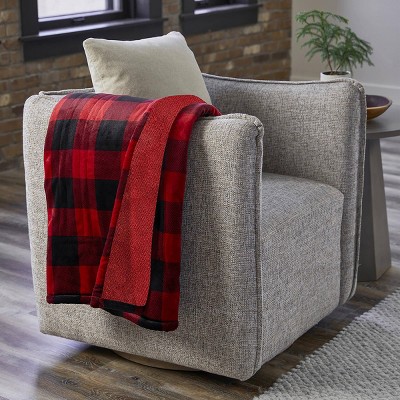 Red and Black Buffalo Plaid Electric Heated Throw Blanket, 50" x 60"