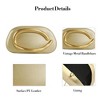 Women's Gold  Purse with Removable Chain, Elegant Acrylic Leather Handbag for Wedding, Cocktail Party, Evening Dress - 3 of 4