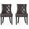 Dining Chairs Set of 2, Upholstered Side Chairs with Tufted Back and Wood Legs, Contemporary Kitchen Dining Room Chairs - 2 of 4