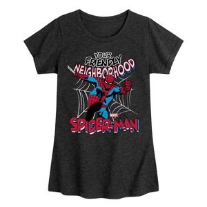 Girls' - Marvel - Friendly Neighborhood Spider-Man Fitted Short Sleeve Graphic T-Shirt - 1 of 3